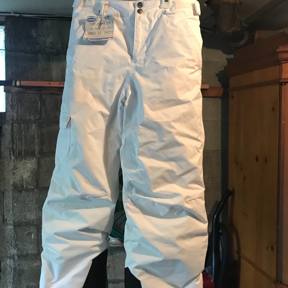 Girls Columbia White Snow/Ski Pants